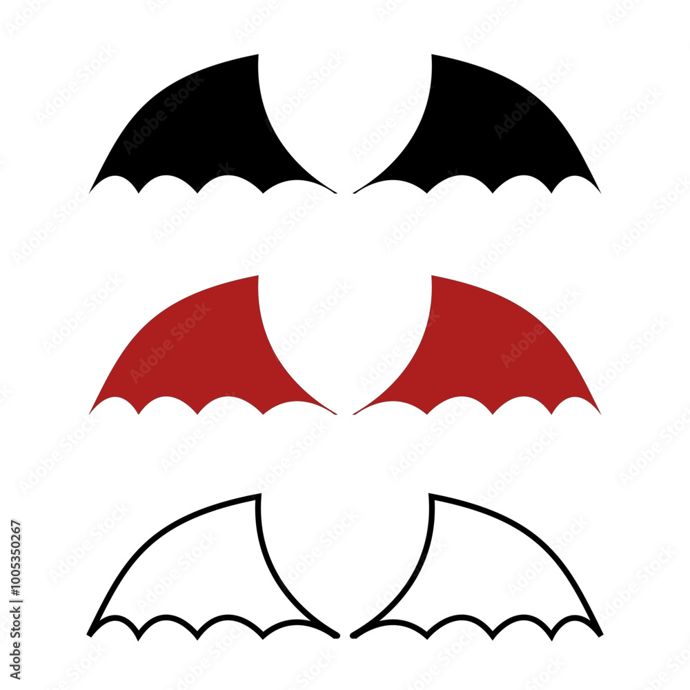 illustration of cartoon devil wings illustration of cartoon devil wings
