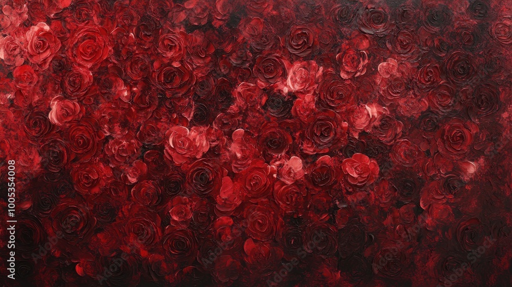A romantic sea of red roses, viewed from above, showcasing the rich textures and intricate patterns of the petals. Realistic, very detailed A romantic sea of red roses, viewed from above, showcasing the rich textures and intricate patterns of the petals. Realistic, very detailed