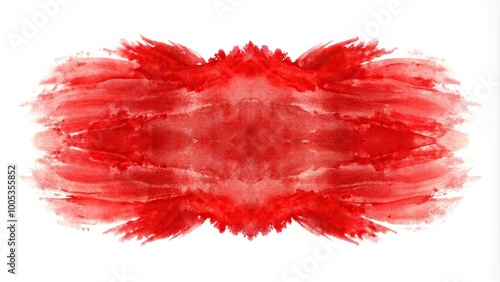 red brush strokes watercolor on white background