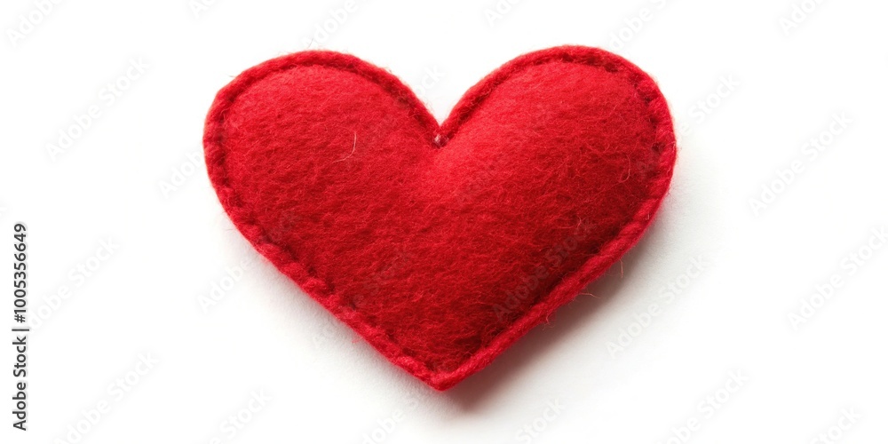 Red felt heart isolated on white background Macro Red felt heart isolated on white background Macro