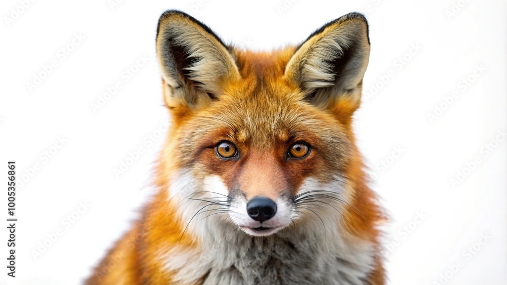 Fototapeta premium Red fox on white background