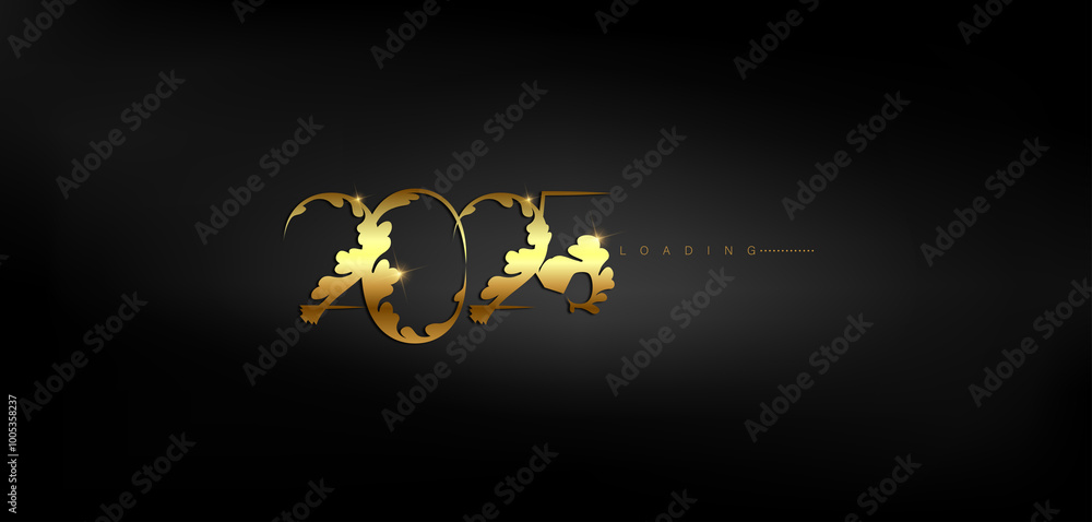 Vibrant gold Happy New Year 2025 displayed on a black background embodying the excitement of the upcoming year Vibrant gold Happy New Year 2025 displayed on a black background embodying the excitement of the upcoming year