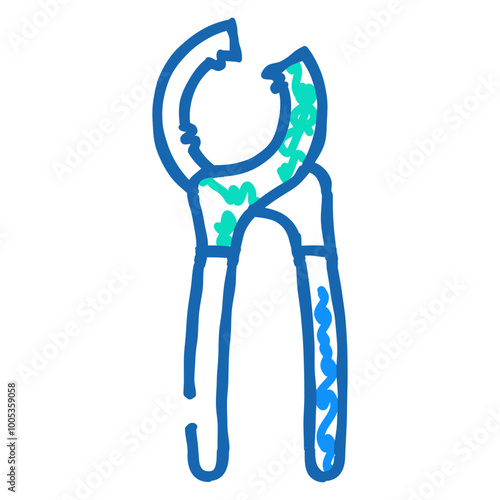 oil filter pliers doodle icon sketch vector. oil filter pliers sign. isolated symbol illustration