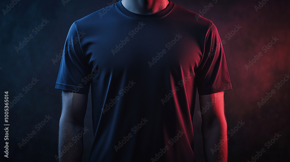 Plain Black Polo T-Shirt with Dramatic Studio Lighting Plain Black Polo T-Shirt with Dramatic Studio Lighting