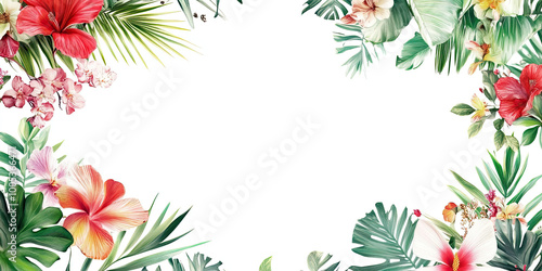 Wedding border frame, marriage backdrop floral edge pattern with empty space for text, invitation card, generated ai