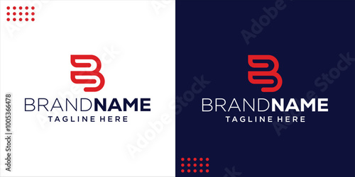 Creative Logo B With Negative Space Number 2, Design Inspiration, Illustration, Vector