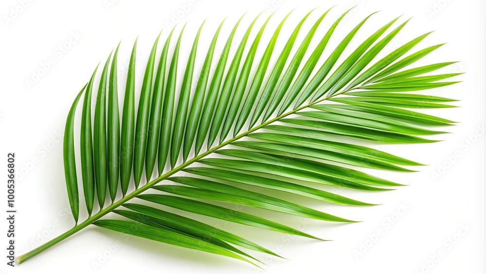 Reflected palm green leaf isolated on white background Reflected palm green leaf isolated on white background
