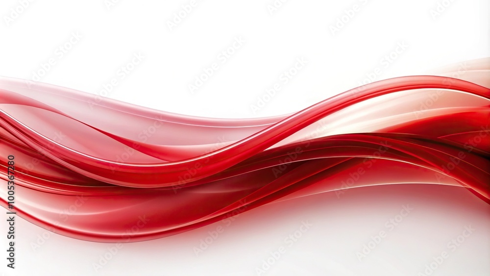 Reflected smooth red abstract waves on a white background Reflected smooth red abstract waves on a white background