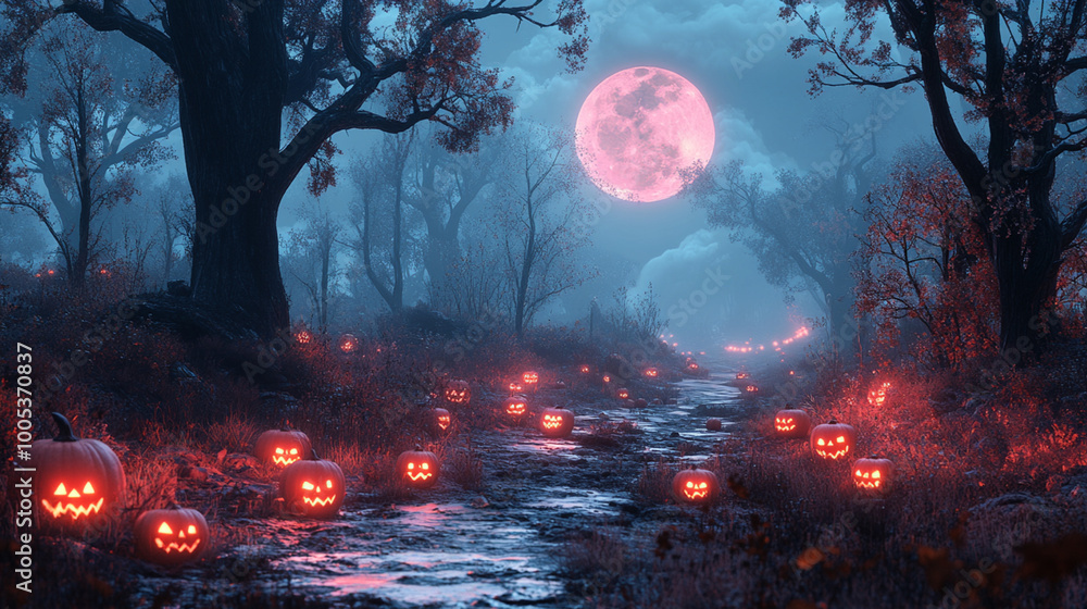 Halloween background with copyspace for your design. Halloween concept. Generative AI. Halloween background with copyspace for your design. Halloween concept. Generative AI.