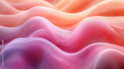 Abstract Soft Waves of Fabric in Pink and Orange Generative AI