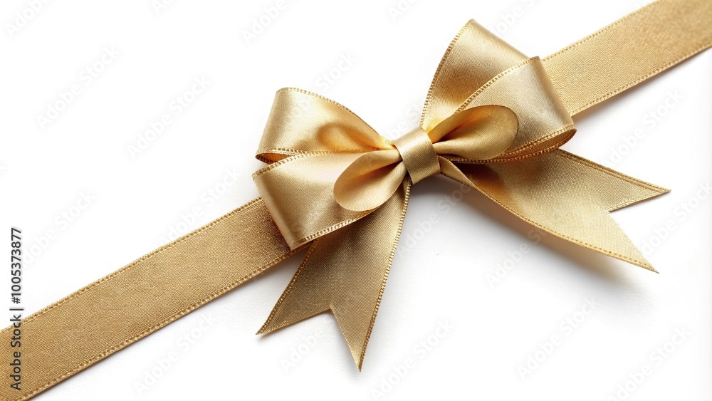 Ribbon bow on white background with depth of field effect Ribbon bow on white background with depth of field effect