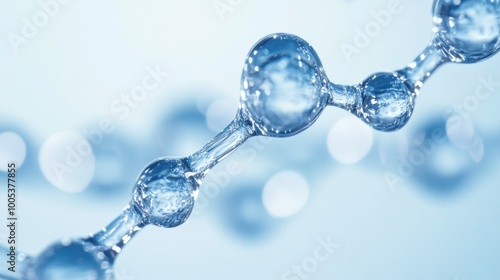 Wallpaper Mural Abstract Water Molecule Chain on Blue Background Torontodigital.ca