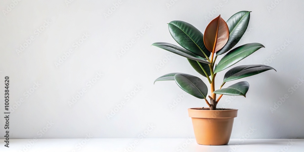 Rubber fig plant in pot Rubber fig plant in pot
