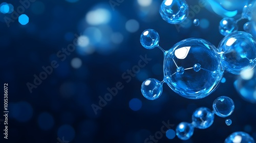 Wallpaper Mural Abstract Blue Spheres with Interconnected Lines on a Deep Blue Background Torontodigital.ca