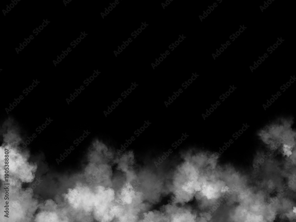white smoke cloud on Isolated black background . Misty fog effect texture overlays white smoke cloud on Isolated black background . Misty fog effect texture overlays
