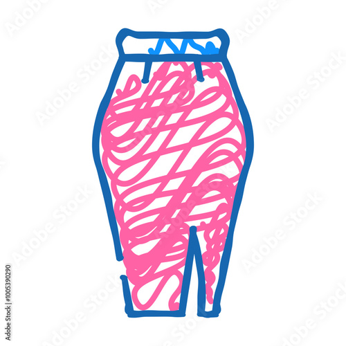 pencil skirt doodle icon sketch vector. pencil skirt sign. isolated symbol illustration