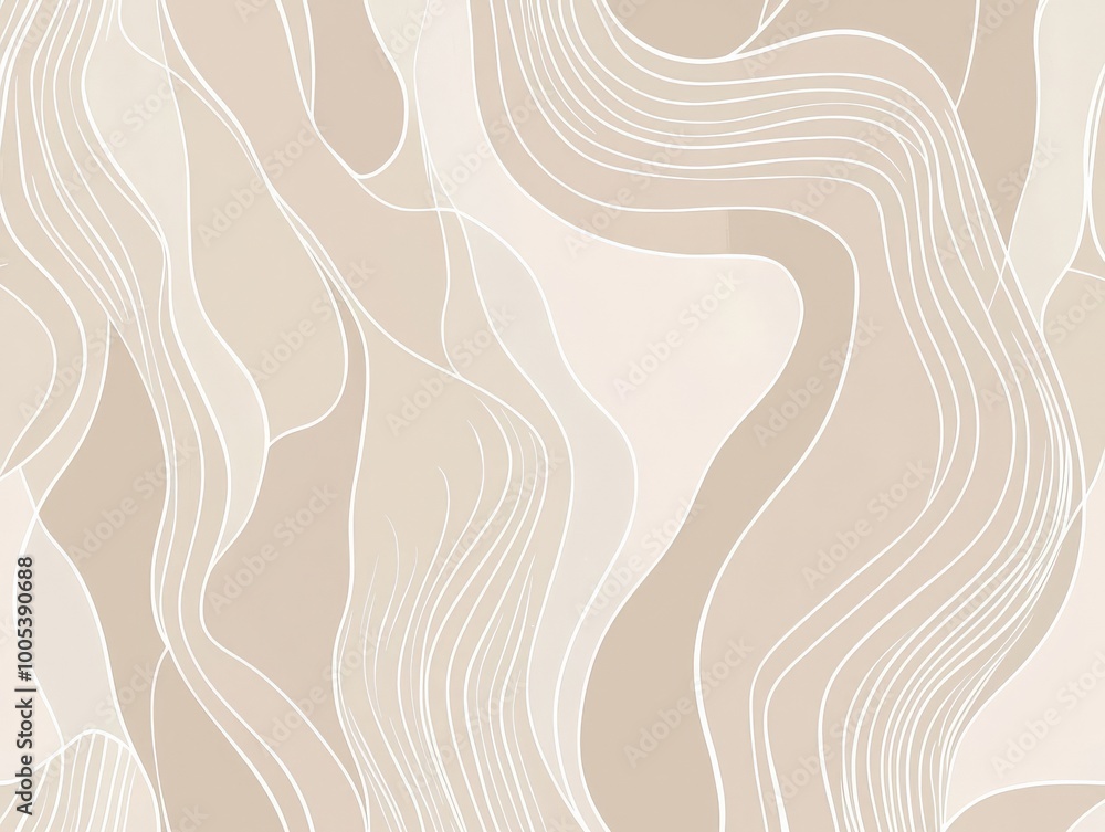 Hand-drawn abstract line patterns in white on a muted beige background, simple and elegant for a minimalist look Hand-drawn abstract line patterns in white on a muted beige background, simple and elegant for a minimalist look