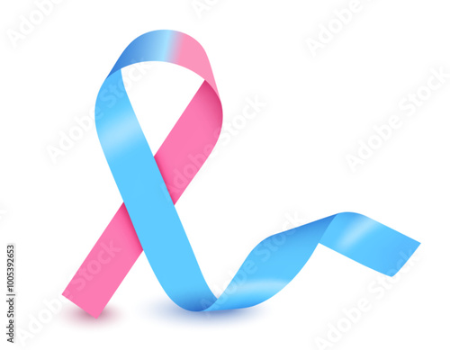 The concept of the month of informing about pregnancy and child loss. Banner with blue and pink ribbon . Vector illustration