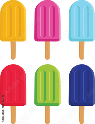 colourful popsicle vector illustration