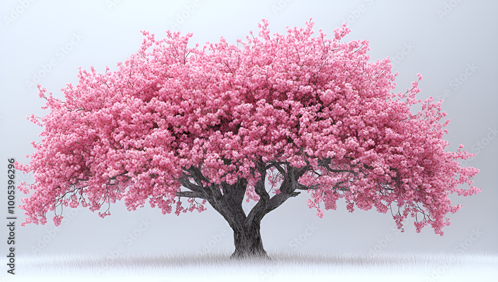 Obraz premium a tree with pink flowers