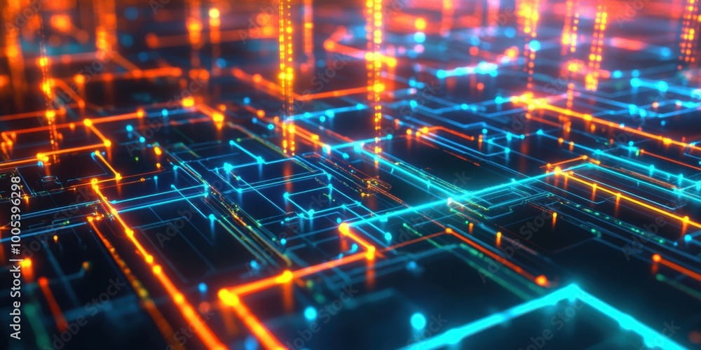 abstract technology background with glowing lines and glowing lights abstract technology background with glowing lines and glowing lights