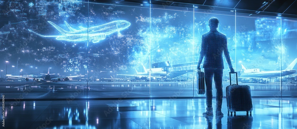 A Wired Traveler Gazing at a Digital Airplane A Wired Traveler Gazing at a Digital Airplane