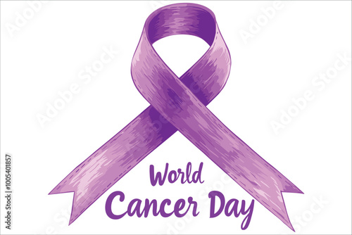 4 February world cancer day awareness, World cancer awareness day design, World cancer day 4 February, World cancer day text and ribbons