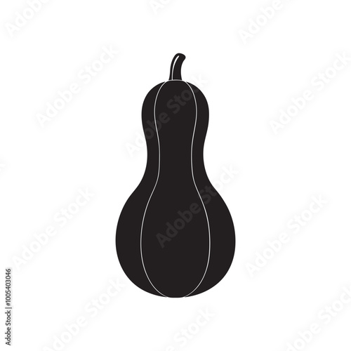 Butternut Squash Icon Silhouette Vector Illustration Over White Background