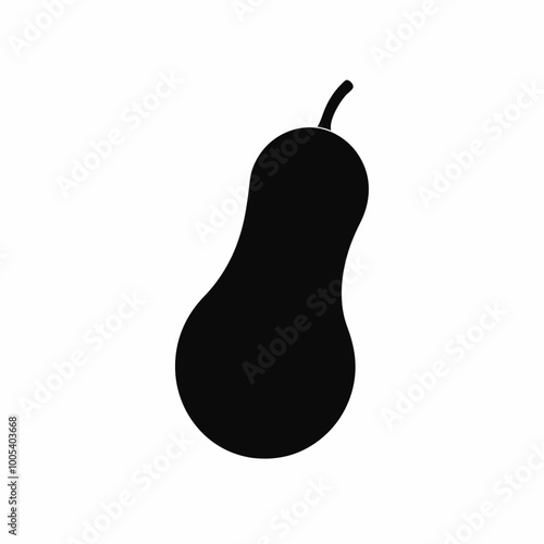 Butternut Squash Icon Silhouette Vector Illustration Over White Background