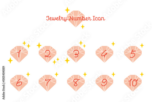かわいい宝石のランキングアイコンセット