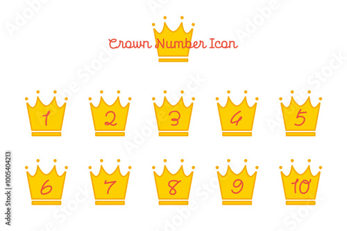 かわいい王冠のランキングアイコンセット