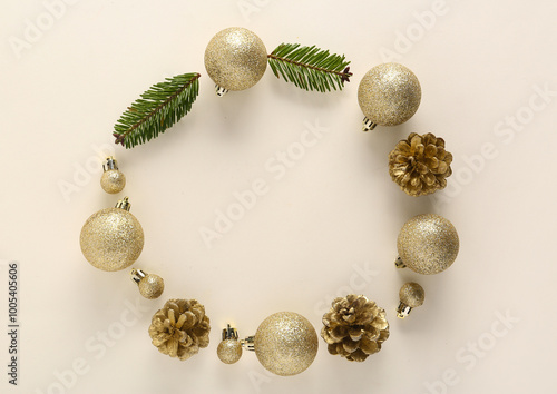 Frame made of Christmas bal...