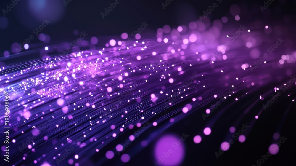 Abstract image featuring vibrant purple light trails and glowing particles. Abstract image featuring vibrant purple light trails and glowing particles.