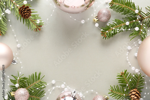Frame made of Christmas bal...
