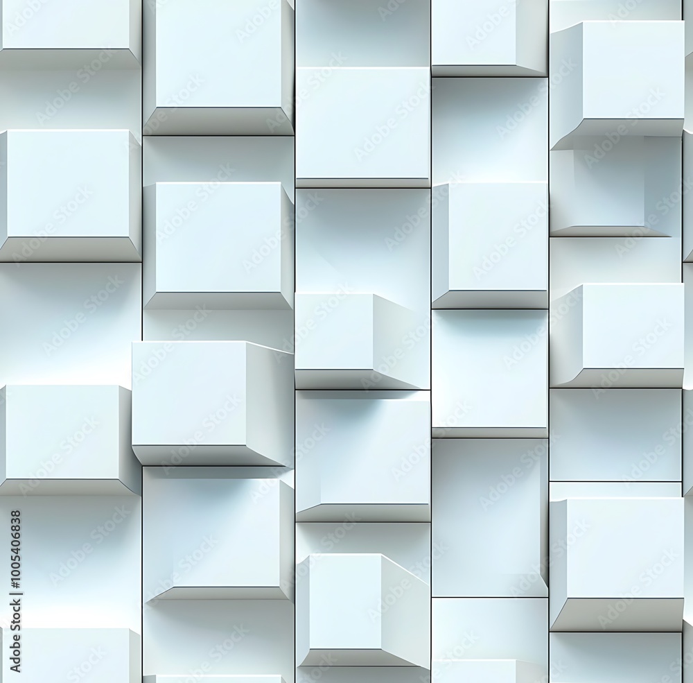 Obraz premium 3d seamless pattern of white blocks