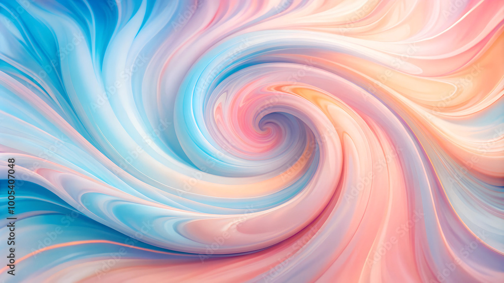 Swirling abstract design in soft pastel colors, creating a fluid and dreamy effect
Swirling abstract design in soft pastel colors, creating a fluid and dreamy effect