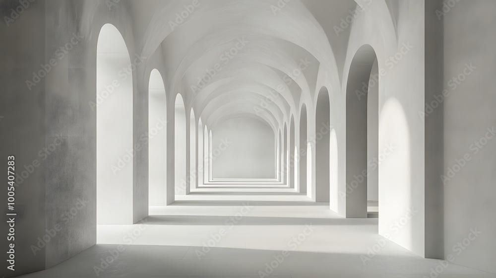 3d rendering. Arch hallway simple geometric background, architectural corridor, portal, arch columns inside empty wall. Modern minimal concept. 3d rendering. Arch hallway simple geometric background, architectural corridor, portal, arch columns inside empty wall. Modern minimal concept.