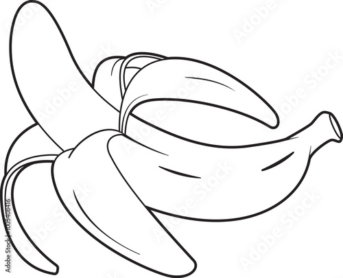 black and white banana peel vector illustration