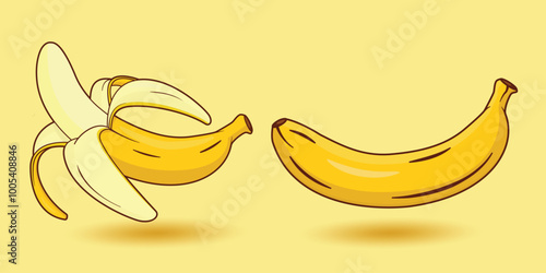 Vector yellow banana design illustration