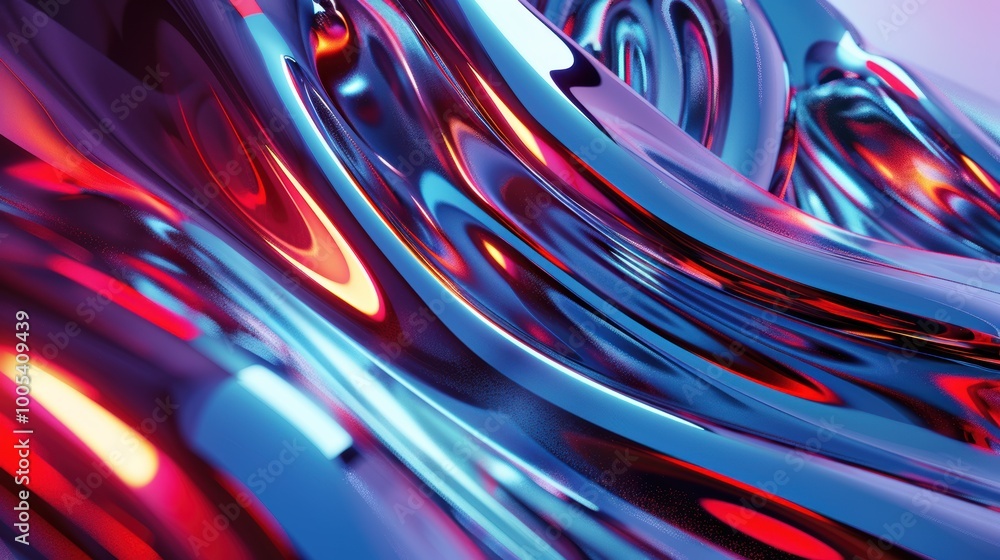 Abstract Metallic Surface with Red, Blue, and Yellow Highlights Abstract Metallic Surface with Red, Blue, and Yellow Highlights