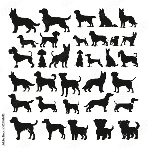 Dog Vector Bundle, Dog Bundle, Dog Mom, Dog Breeds SVG, Dog Clipart, Dog Silhouette, Dog Cut Files For Cricut, Dog Peeking
