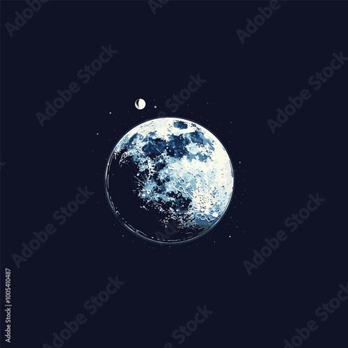 Beautiful full moon illustration
