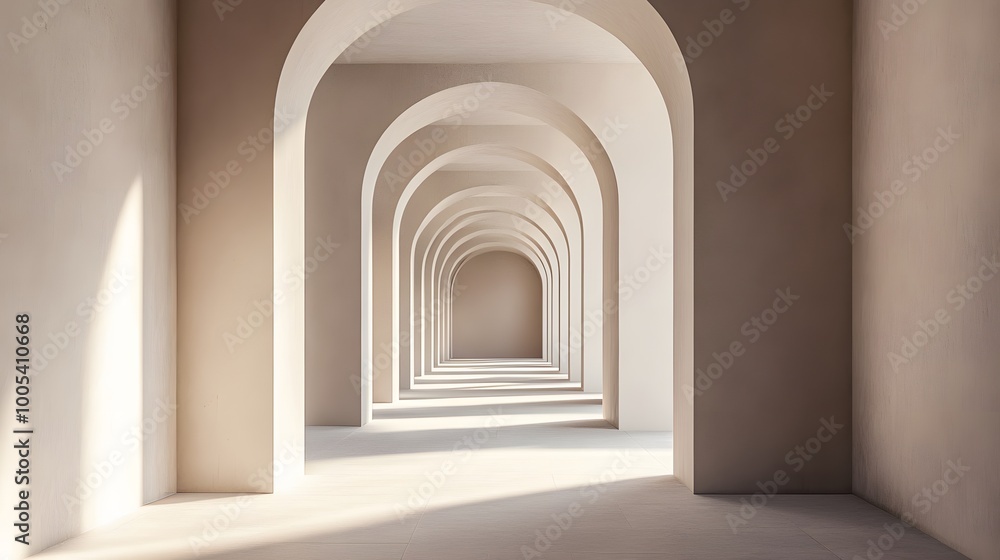 3d rendering. Arch hallway simple geometric background, architectural corridor, portal, arch columns inside empty wall. Modern minimal concept. 3d rendering. Arch hallway simple geometric background, architectural corridor, portal, arch columns inside empty wall. Modern minimal concept.