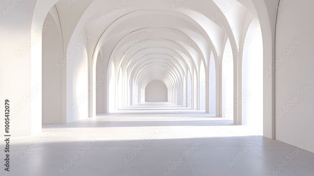 3d rendering. Arch hallway simple geometric background, architectural corridor, portal, arch columns inside empty wall. Modern minimal concept. 3d rendering. Arch hallway simple geometric background, architectural corridor, portal, arch columns inside empty wall. Modern minimal concept.