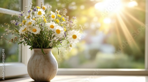 Bright Floral Arrangement in a Sunlit Window