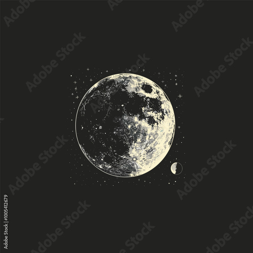 Beautiful full moon illustration