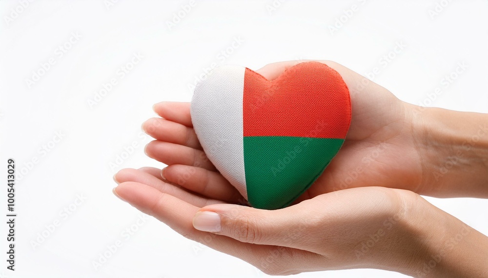手で持っているマダガスカルの国旗のハート(Heart of Madagascar flag held in hand.)
手で持っているマダガスカルの国旗のハート(Heart of Madagascar flag held in hand.)