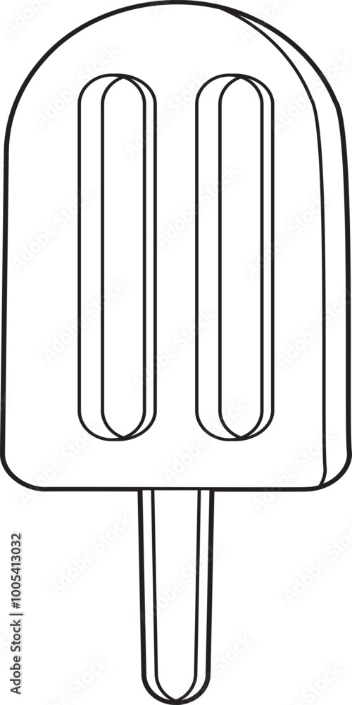 black and white popsicle ice cream vector illustration black and white popsicle ice cream vector illustration