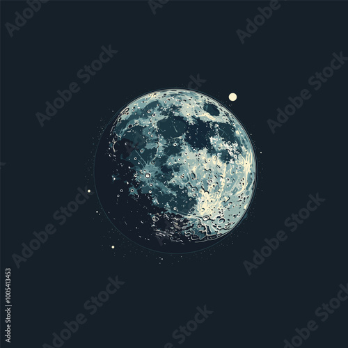 Beautiful full moon illustration