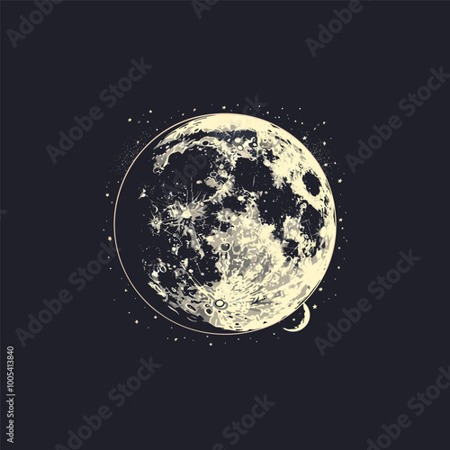 Beautiful full moon illustration